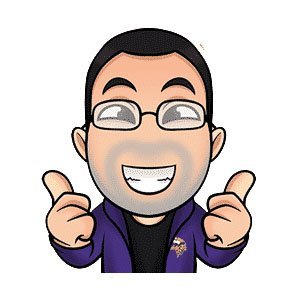 Cartoon avatar of a smiling man with glasses, a short beard, and dark hair, wearing a purple jacket and giving two thumbs up.