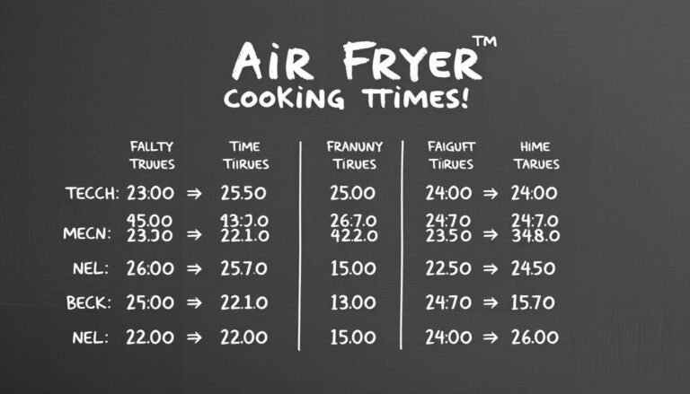 Air Fryer Cooking Times and Temperature Cheat Sheet